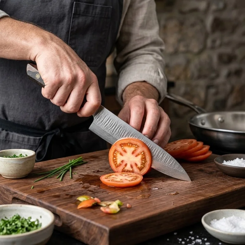 Damascus-Gyuto-Chef-Knife-A-Chef-Cutting-Vagetables