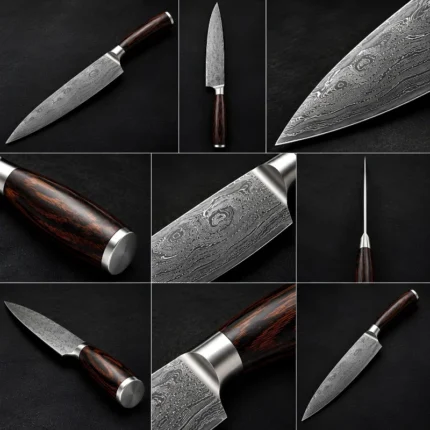 Damascus kitchen knives